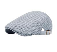 Men's Cool Mesh Flat Cap Classic Breathable Adjustable Baker Ivy Hat Newsboy Newsie Caps Sun Protection Summer Beach Golf Fishing Hunting Cycling Driving Cabbie Driver Hats Headwear
