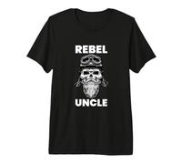 Mens Cool Rebel Uncle Bearded Biker Skull Premium T-Shirt