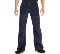 Men's Corduroy Bootcut Trousers Navy Blue, blue, 36 W/32 L