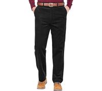 Mens Corduroy Cord Formal Trouser, Smart Cotton Business Executive Office Formal Trousers, Casual Classic Straight Leg Flat Front Work Bottom Pants with Pockets Size 30-50 30-50, Black-40W / 29L