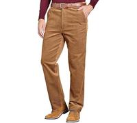 Mens Corduroy Cord Formal Trouser, Smart Cotton Business Executive Office Formal Trousers, Casual Classic Straight Leg Flat Front Work Bottom Pants with Pockets Size 30-50 30-50, Brown-32W / 27L