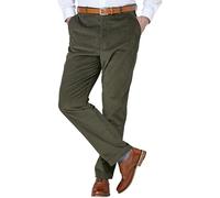 Mens Corduroy Cord Formal Trouser, Smart Cotton Business Executive Office Formal Trousers, Casual Classic Straight Leg Flat Front Work Bottom Pants with Pockets Size 30-50 30-50, Olive-34W / 31L