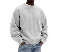 Mens Corduroy Crewneck Sweatshirt Plain Casual Winter Pullover Tops | Oversized Corduroy Sweatshirts, Plain Casual Long Sleeve, Soft Warm Textured Fabric for Winter Outdoor Work, S-4XL