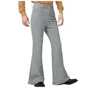 Mens Corduroy Flared Trousers Men's Vintage Classic 1960s Bell Bottoms Flared Trouser Stretch Fit Hippie Retro 70s Outfits Casual Trousers Disco Fancy Flare Cords Pants Bootcut Everyday Casual Wear