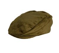 Dents Mens Corduroy Flat Cap - Olive Green - Medium