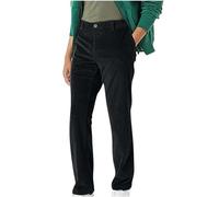 Men's Corduroy Pants Trousers Micro-Stretch Loose Solid Color Button Zipper Straight Linen Pants Relaxed Fit Straight Legs Loose Pockets Loose Lightweight Elasticated Waist Autumn Winter UK Black