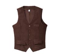 Men's Corduroy Vest Retro British Style With Pocket Detail Casual Single Breasted Sleeveless Jacket