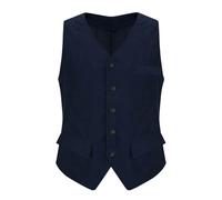 Men's Corduroy Vest UK Clearance, Button Down Waistcoat Solid Color Casual Tank Tops Sleeveless Jumper V-Neck Pullover with Pockets Slim Fit Shirt Soft Comfort Tee Classic Business Gentleman T Shirts