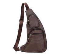Men's Cortex Crossbody Bag, Waterproof Shoulder Bag, Stylish Storage Bag, Suitable for Storing a Folding Umbrella, Glasses, and Earphones. (Dark brown,22 * 3 * 38cm/8.6 * 1.1 * 14.9in)