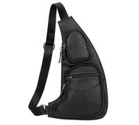 Men's Cortex Crossbody Bag, Waterproof Shoulder Bag, Stylish Storage Bag, Suitable for Storing a Folding Umbrella, Glasses, and Earphones. (Black,22 * 3 * 38cm/8.6 * 1.1 * 14.9in)