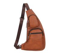 Men's Cortex Crossbody Bag, Waterproof Shoulder Bag, Stylish Storage Bag, Suitable for Storing a Folding Umbrella, Glasses, and Earphones. (Light brown,22 * 3 * 38cm/8.6 * 1.1 * 14.9in)