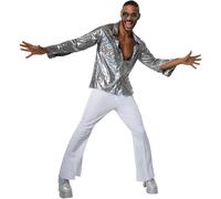 Mens Costume Disco Night Guy 70s 80s Hippie Flares Groovy Fancy Dress Carnival