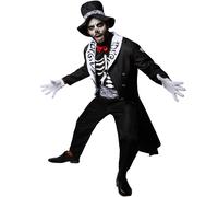 Mens Costume Mexican Skeleton Day of the Dead Fancy Dress Carnival Halloween