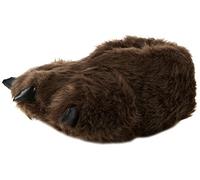 Mens Cosy Bear Feet Hibernation Wear Fluffy Novelty Slippers - UK Size 9 Brown