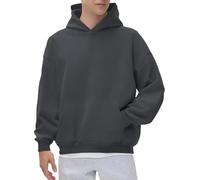 Men's Cotton Blend Hoodie Hooded- Lightweight Pullover with Pockets Hood, Casual Long Sleeve Sweatshirt for Streetwear (S-XXXXXL) Dark Gray