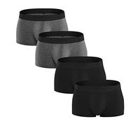 Mens Cotton Boxers Multipack Mens Boxers 4 Pack Moisture-Wicking Cooling Underpants Breathable Sleepwear Underwear Comfortable Stretch Boxer Shorts Tagless Retro Undertrunk With Elastic Wasitband