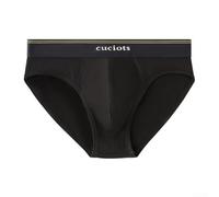 Men's Cotton Briefs, M-2XL, U Convex Pouch Design, Soft Breathable Fabric, Comfortable Daily Wear Underpants for Active Lifestyle(M Black)
