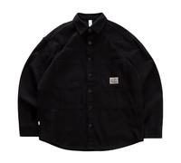 Men's Cotton Casual Jacket Twill Work Cargo Shirt Jacket Loose Fit Lightweight Shacket Pockets Button Down Overshirt Work Business Office Casual Loungewear