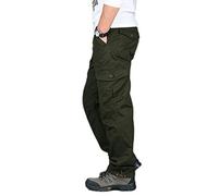 YOUCAI Men's Cotton Casual Military Army Camo Combat Trousers Military Tactical Pants with Multi Pockets Outdoor Ripstop Cargo Pants,Army Green,M