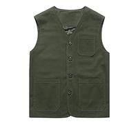 Men's Cotton Vest, Increased Thicker Casual Vest, Dad Wear Waistcoat Middle-Aged and Elderly Casual Vest Men's Waistcoats Sleeveless Gilets (Color : Silver, Size : 3XL)