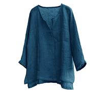 Men's Cotton Hemp Long Sleeve Top in Original Quality Lightweight Breathable Grandad Collar Shirts Solid Shirt Funky Summer Cool Long Sleeve Shirt Loose Casual Summer Beach Shirts Tops M-3xl Navy