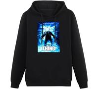 Men's Cotton Hooded John Carpenter The Thing Edition Movie Poster Retro Hoodies Long Sleeve Pullover Loose Hoody Sweatershirt Size XL Black