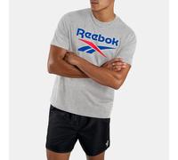 Reebok Men's Bruno Big Logo Crew Neck SS Tee Shirt, Light Grey Marl, M