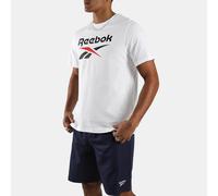 Reebok Men's Bruno Big Logo Crew Neck SS Tee Shirt, White, S