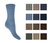 Mens Cotton Loose Wide Top Socks Size 6-11 Fashion 12 Pack