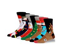Mens Cotton Rich Christmas Socks (7 Pair Multipack) - Soft Colourful Novelty Christmas Socks for Men. Perfect For Xmas Eve Box Fillers, Stocking Fillers for Men, Christmas Gifts for Him 7 - 11