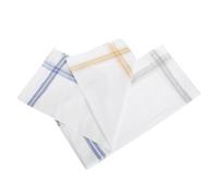 Mens Cotton Rich Stripe Border Handkerchiefs (Pack Of 10)