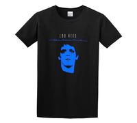 Men's Cotton Shirt Lou Reed The Blue Mask Rock Music Icon Twin Needle Sleeves and Hem Black O Neck Tee