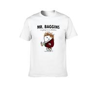 Men's Cotton Shirt Mr. Baggins Geek Inspired by The Hobbit Pure Cotton is More Hygroscopic White M