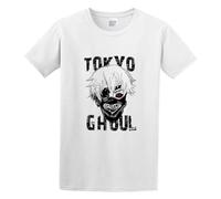Men's Cotton Shirt New Japan Tokyo Ghoul Printed Hot Anime Tokyo Ghoul Clothes Ken Kaneki Tokyo Ghoul Pure Cotton is More Hygroscopic White S