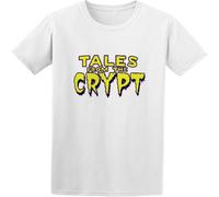 Men's Cotton Shirt Tales from The Crypt Inspired Vampire Zombies Horror Movie Fashion O Neck T-Shirt Style O Neck Tee White S