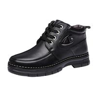 Men's Cotton Shoes Boots Spring Autumn Winter Plus Velvet Thick Warm Cotton Boots Soft Sole Fashionable And Comfortable Boots Work Boots Size 8 (Black, 6.5)
