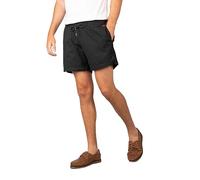 Men's Cotton Shorts Elastic Waist Casual Summer Drawstring Rugby Shorts (UK, Numeric, 34, Regular, Regular, Black)