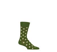 Mens Cotton Socks Burlington 'Daybreaker' Large Spots, Size 6.5-11 - 1 Pair Pack