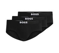 BOSS Briefs – BOSS ONE 3-Pack Low-Rise Stretch Cotton, Logo Waistband – Black S