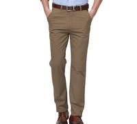 Mens Cotton Suit Trousers Solid Work Pants Regular Formal Trouser Stretch Dress Pants Casual Business Pant Lightweight Lounge Pants Durable Work Wear Comfy Belted Pant Straight Flat-Front Pant Coffee