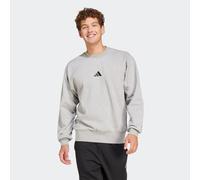 adidas Men's ESSENTIALS FEELCOZY FLEECE SWEATSHIRT, medium grey heather/black, XL
