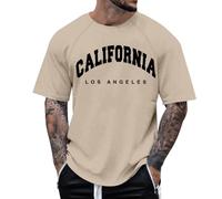 Men's Cotton T-Shirt Breathable Soft Short Sleeve Tee Casual Crew Neck T Shirts Summer Tops Party Fancy Dress Costume Tshirt Grunge Clothing （Khaki, XXXXL
