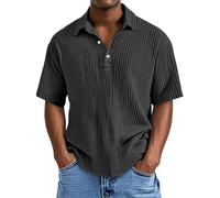 Mens Cotton T Shirts, Outdoor Olo Short Sleeves Military Tactical Golf T-Shirts Athletic Moisture Wicking Casual Tees (XL, Black)