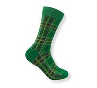 Men's Cotton Tartan Socks | Black Watch, Royal Stewart, Lindsay - Gift for Him (UK, Numeric, 6, 9, Regular, Regular, Green Irish)
