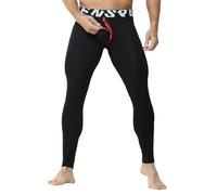 Men's Cotton Thermal Long Legging Pants - Sexy Underwear Essentials Hoodie Plus Size Black