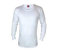 Heat Holders - Mens Cotton Thermal Underwear Long Sleeve Top - Fleece-Lined, White XL
