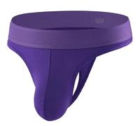 Mens Cotton Thong Underwear, Stretchy T-Back Tag Free Breathable Lightweight G-String Brief for Men, Purple, XXL