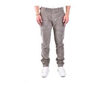 Men's Cotton Trousers Grey Zip - male - Dondup - Slim-fit Trousers - Gray - W30 - Trousers W30