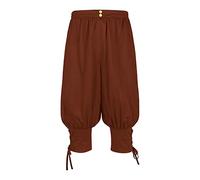 Men's Cotton Trousers with Elastic Waist, Vintage Medieval Trousers, Renaissance Trousers, Large Size, Leisure, Halloween, Victorian, Carnival, Cosplay Steampunk Gothic Retro Pants, Red, XL