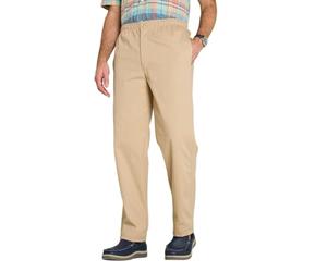 Mens Cotton Trousers With Growing Room, Beige, 36W x 29L